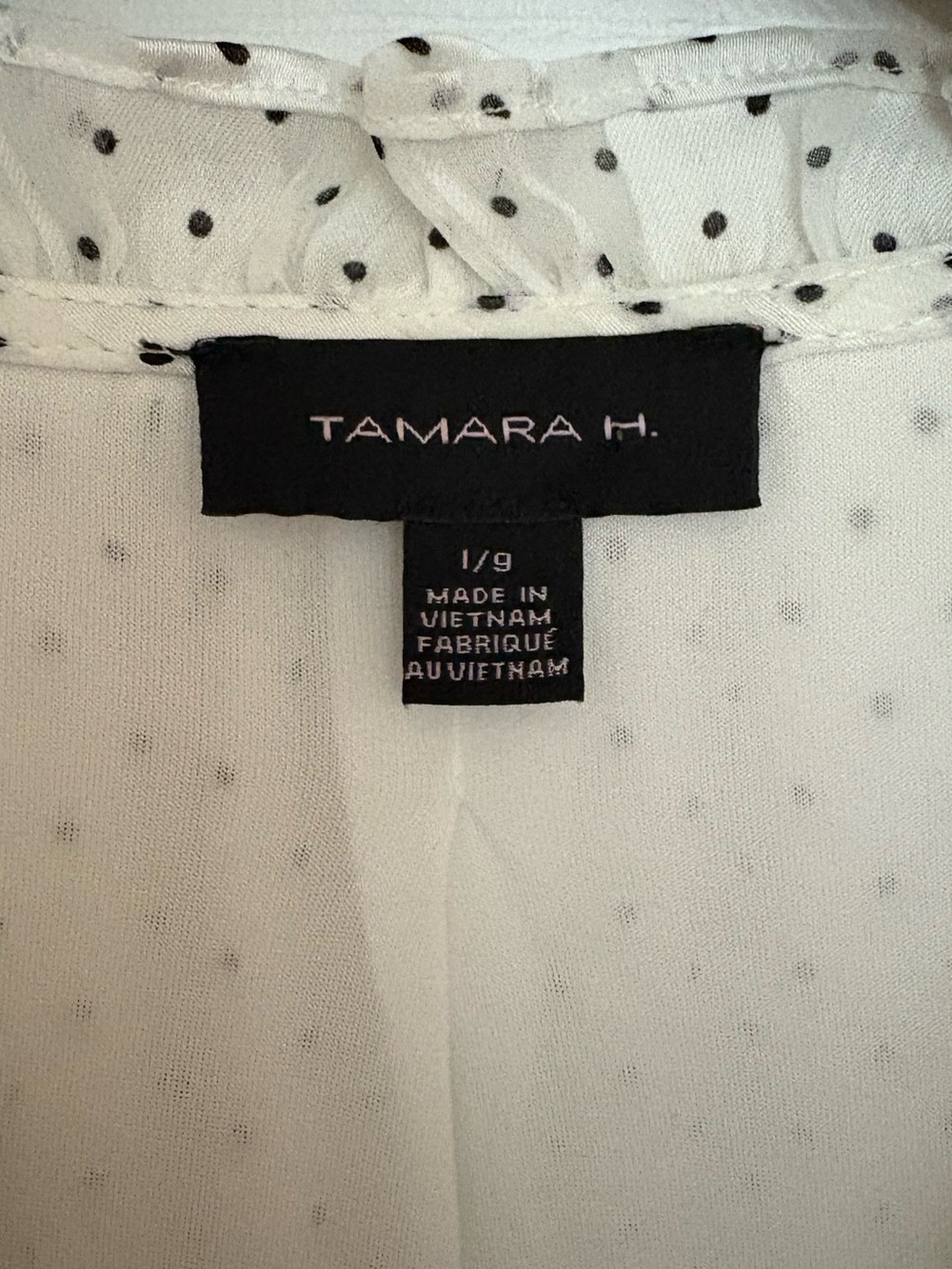 Ivory Polka Dot Ruffle-Neck Blouse - Picture 4 of 5